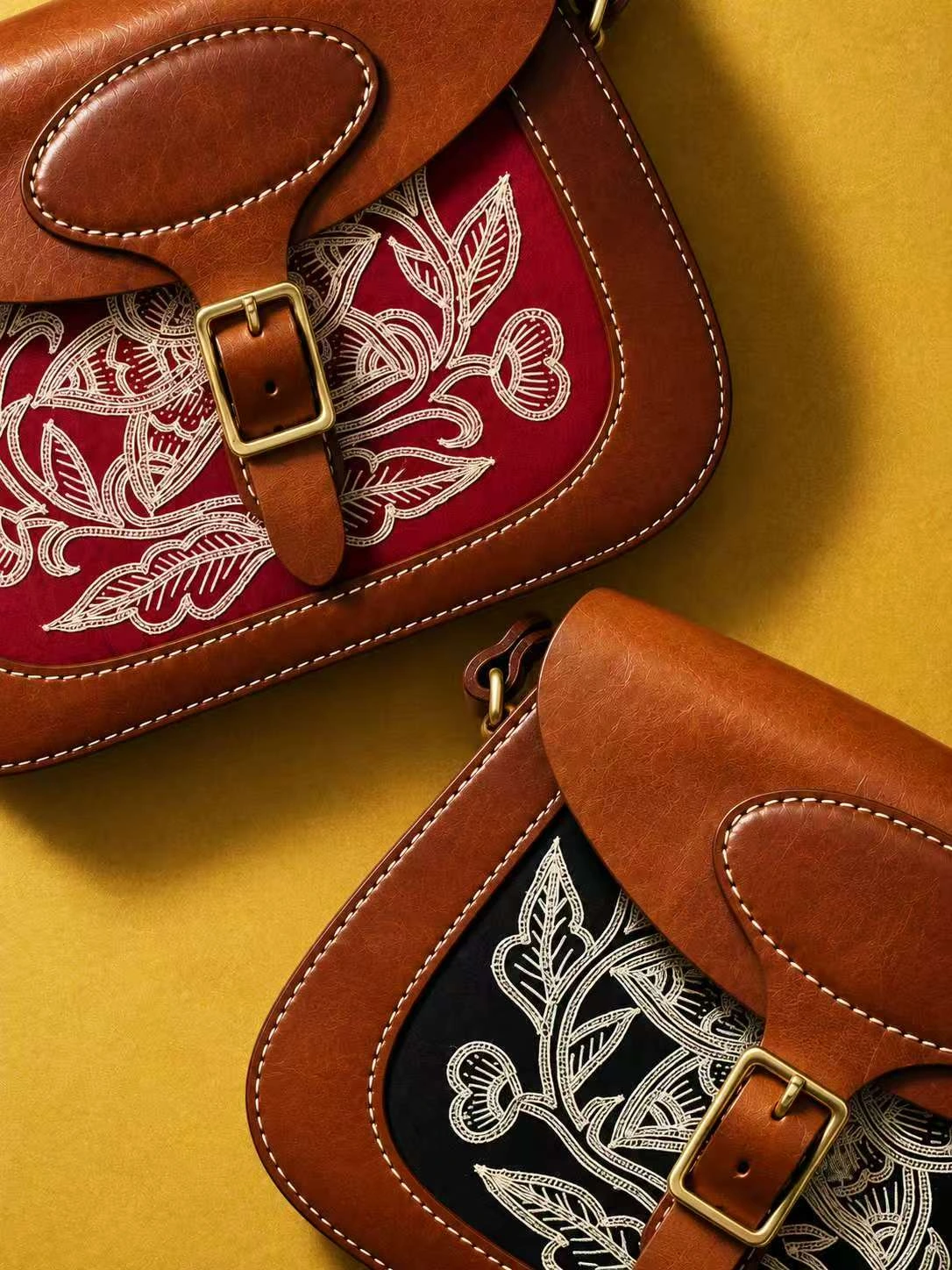 Embroidered Leather Bags